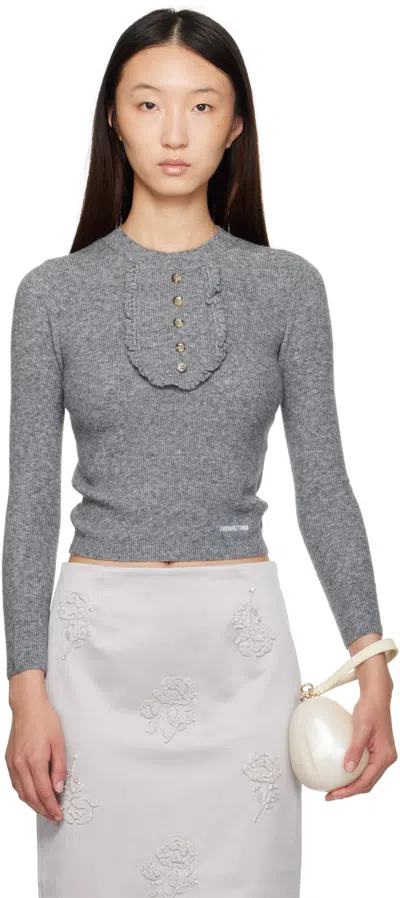 Shushu-tong グレー ラウンドネック セーター