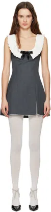 Shushu-tong Gray Round Neck Sleeveless Minidress In Gr100 Grey