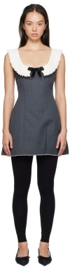 Shushu-tong Gray Round Neck Sleeveless Minidress In Gr100 Grey