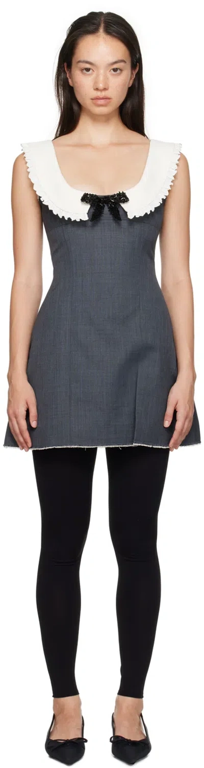 Shushu-tong Gray Round Neck Sleeveless Minidress In Gr100 Grey