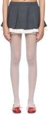 Shushu-tong Gray Ruffled Pleat Miniskirt In Gr100 Grey