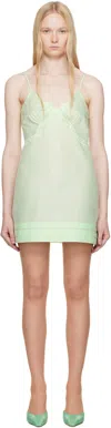Shushu-tong Green Cutout Bow Sling Minidress In Mg100 Mint Green