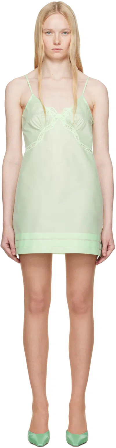 Shushu-tong Green Cutout Bow Sling Minidress In Mg100 Mint Green