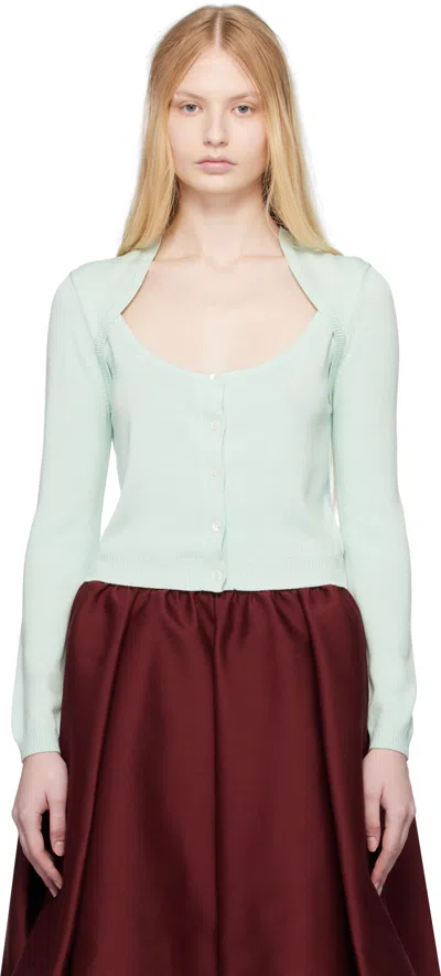Shushu-tong Green Knit Cardigan In Mg100 Mint Green