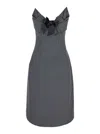 Shop Shushu-tong Grey Dress With Bustier-style Neckline