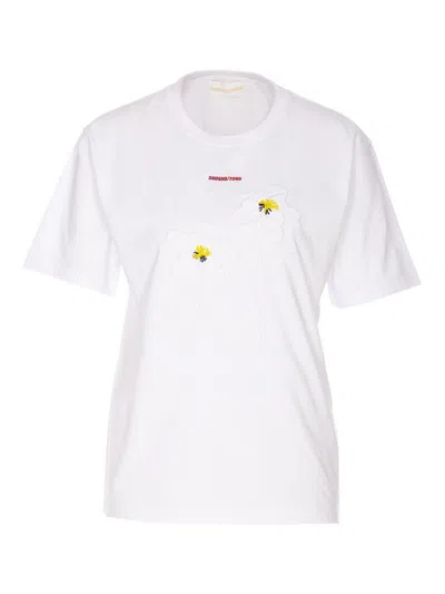 SHUSHU-TONG HAND SEWN FLOWER T-SHIRT