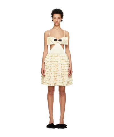 Shushu-tong Yellow Mercerized Cutout Minidress In Ye100 Yellow