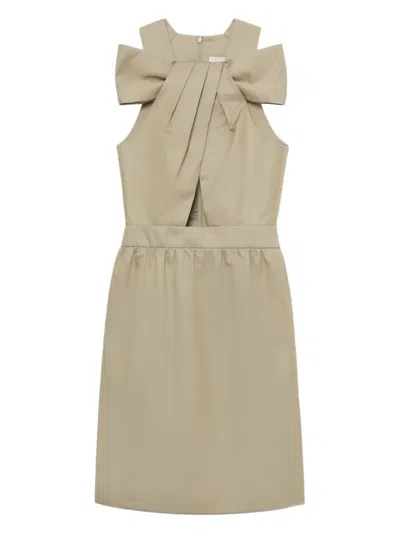 Shushu-tong Interwoven Bodice Dress In 中性色
