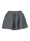 Shushu-tong Gray Pleated Miniskirt In Grey