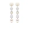Shushu-tong Crystl-embellishment Pearl Drop Earrings In Multi