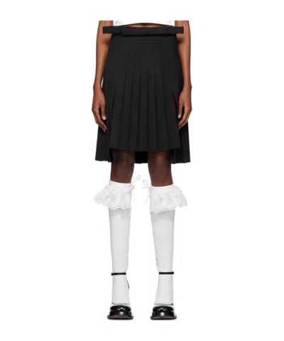 Shushu-tong Knife-pleated Skirt In Black