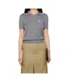 Shushu-tong Gray Knit Polo In Grey