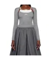Shushu-tong Gray Knitted Shrug Cardigan In Grey