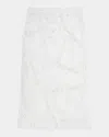 Shushu-tong White Cutout Bow Patchwork Midi Skirt In White