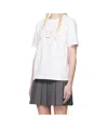 Shushu-tong White Lace Patchwork Oversize T-shirt In White