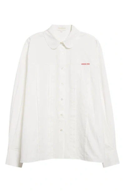 Shushu-tong Lace Trim Cotton Poplin Shirt In White