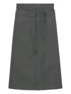 Shushu-tong Layered-details Midi Skirt In Grey