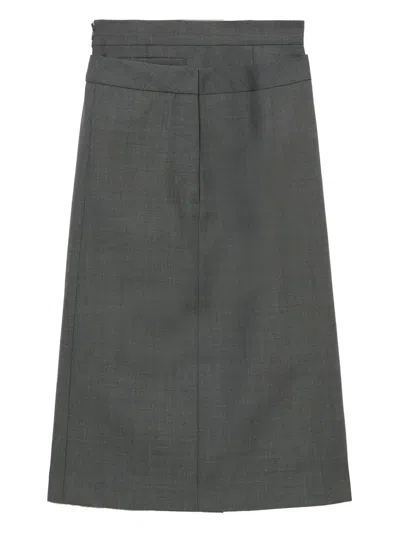 Shushu-tong Layered-details Midi Skirt In Multicolor