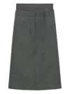Shushu-tong Layered-details Midi Skirt In Grey
