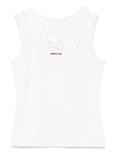 Shushu-tong Logo-embroidered Top In White