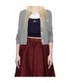 Shushu-tong Gray Logo-stitch Knit Cardigan In Grey
