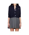 Shushu-tong Navy Logo-stitch Knit Cardigan In Navy Blue