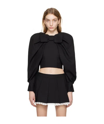 Shushu-tong Black Bow Blouse In Ba100 Black
