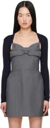Shushu-tong Navy Knitted Shrug Cardigan In Na100 Navy Blue