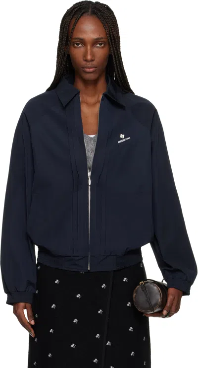 Shushu-tong Navy Tuck Detail Sport Jacket