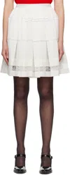 Shushu-tong Off-white Lace Patchwork Pleated Miniskirt In Wh100 White