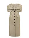Shushu-tong Bow Off-shoulder Midi Dress In Brown