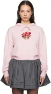 Shushu-tong Floral-embroidered Hoodie In Pi100 Pink