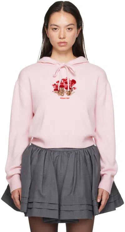 Shushu-tong Floral-embroidered Hoodie In Pi100 Pink