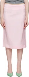 Shushu-tong Pink Waist Lace Midi Skirt In Pi100 Pink