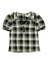 Shushu-tong Plaid Blouse In Green