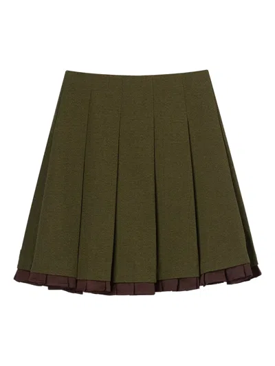 Shushu-tong Pleated Mini Skirt In Green