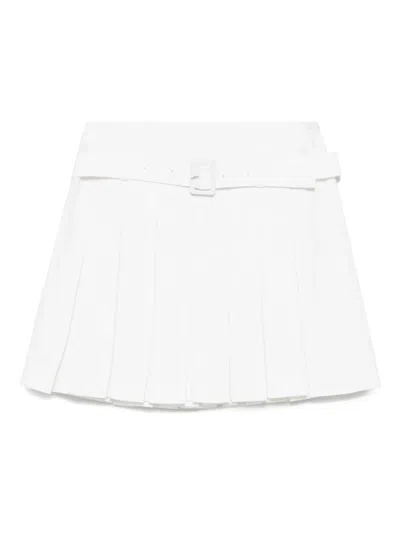 Shushu-tong Pleated Mini Skirt In White