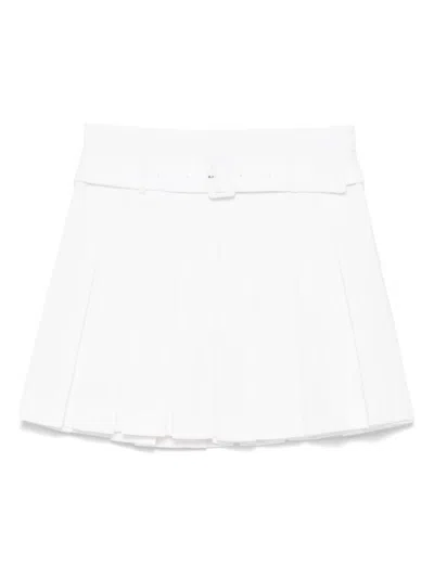 SHUSHU-TONG PLEATED MINI SKIRT - WOMEN'S - COTTON/POLYESTER/LINEN/FLAX