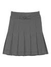 Shushu-tong Grey Pleated Skirt With Bow On The Front And Rear Concealed Zip Closure In Cotton Blend Woman In Gray