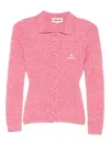 Shushu-tong Polo-collar Cardigan In Pink