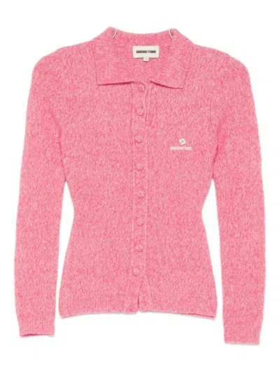 Shushu-tong Polo-collar Cardigan In Pink