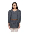 Shushu-tong Puff-sleeve Double-breasted Blazer In Black