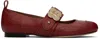 Shushu-tong Red Round-toe Ballerina Flats In Dr100 Deepred