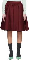 Shushu-tong Red Silhouette Pleated Midi Skirt In Wr100 Wine Red