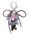 Shushu-tong Rhinestone Woven Doll Keychain In Purple