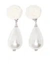 Shushu-tong Rose Teardrop Earrings In White