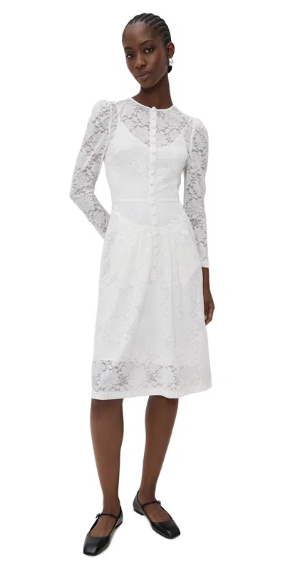 Shushu-tong Round Neck Fitted Dress White