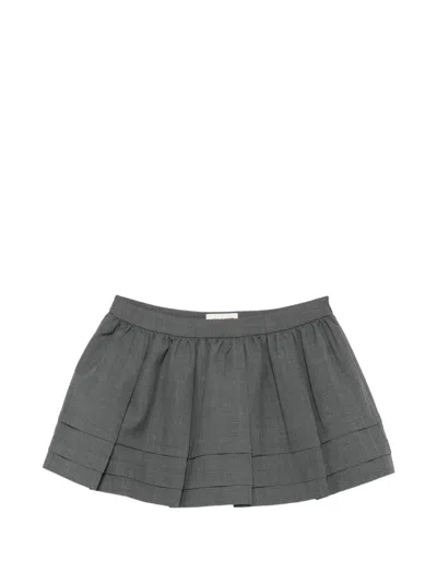 Shushu-tong Ruffle-detail Pleated Mini Skirt In Gray