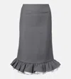 Shushu-tong Ruffled Midi Skirt In Gray