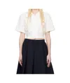 Shushu-tong White Short-sleeved Tuck Shirt In White